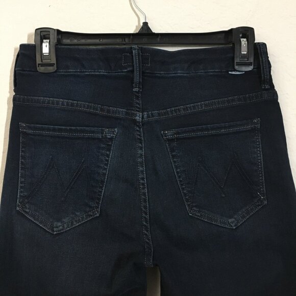 Mother Jean Womes High Waisted Looker Ankle Fray Last Call 26x27 Blue Dark Wash - Picture 8 of 14